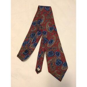 Accents 100% Silk Multi-Color Paisley Floral Tie Made In USA